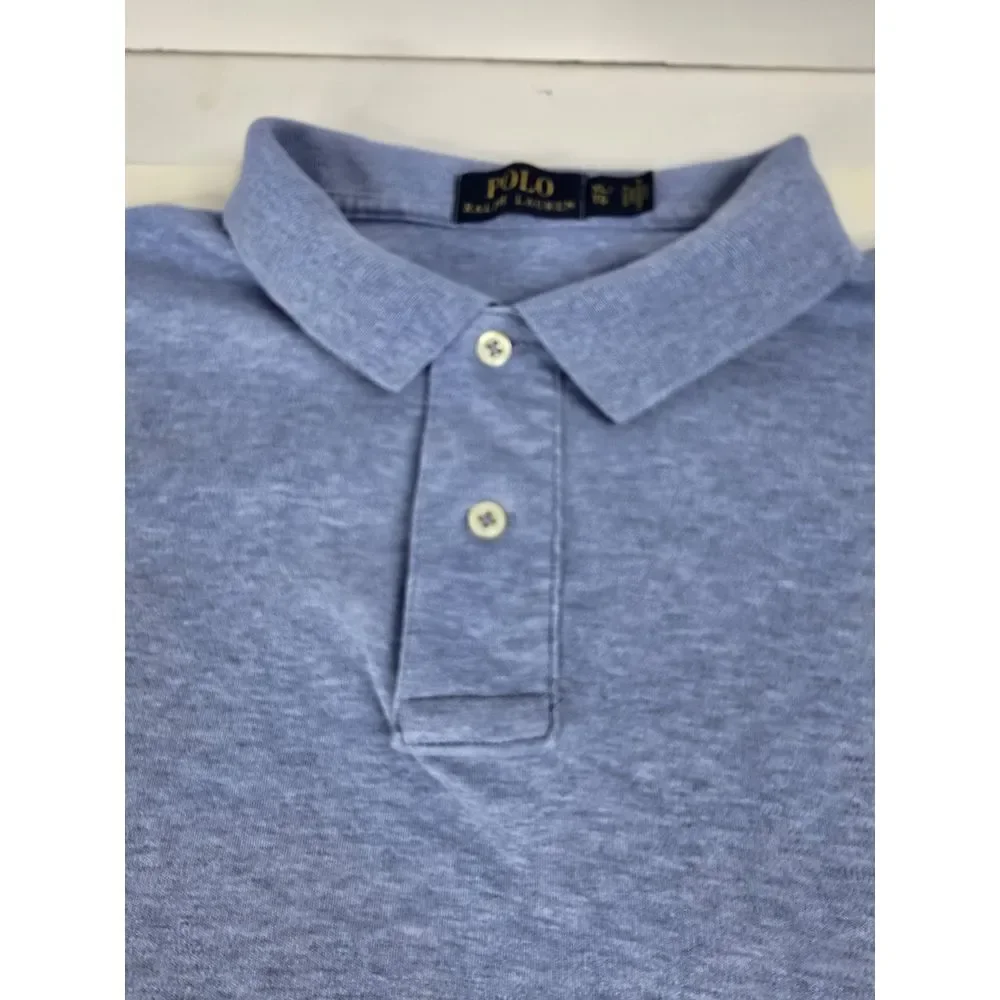 Vtg Ralph Lauren Polo‎ Shirt Men's XL Blue Short Sleeve Classic Fit Casual Golf